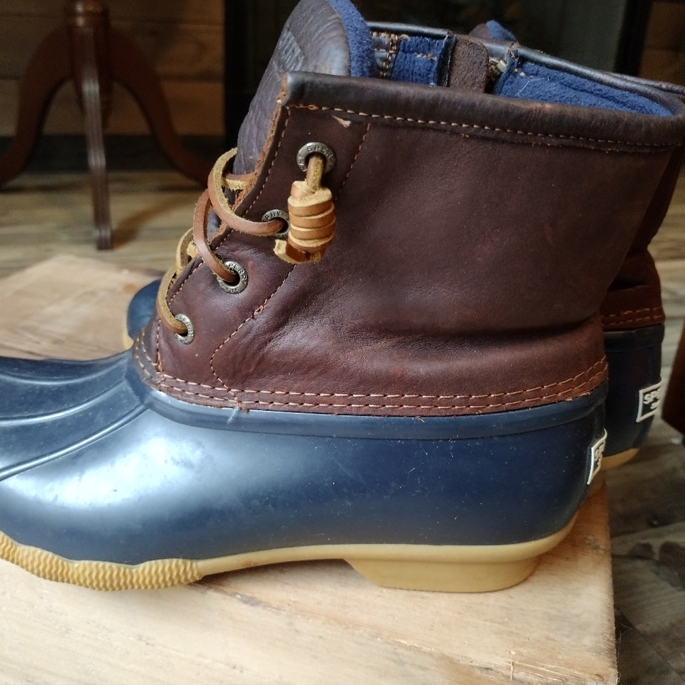 Sperry duck boots blue rain boots women size 8